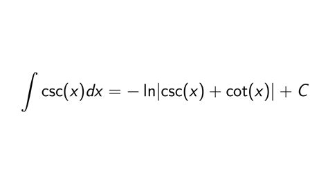 csc x antiderivative